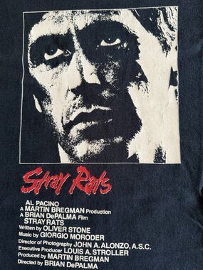 Stray Rats Streetwear Skater Al Pacino Movie Graphic Black T Shirt Medium USA